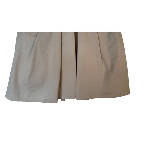 ZARA Size Small Beige Pleated A-Line Skirt S 98% Cotton 2% Elastane - Picture 9 of 13